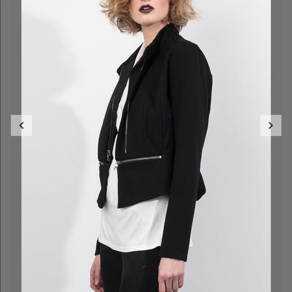 Lola and Sophie black multi zipper jacket